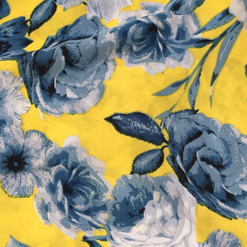 Yellow Floral Print Cold Shoulder Top - Picture 5 of 6